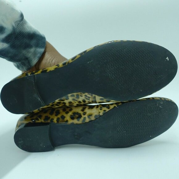 Boston Design Women 9 Vinyl Leopard Print Brown Flats Slippers - Picture 6 of 8